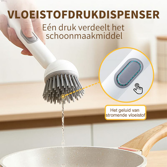 ⏳Tijdelijke Aanbieding⏰Roterende reinigingsborstel met lange steel voor schalen en potten🧽