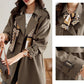 ⏳Tijdelijke Aanbieding⏰Afslankende Halflange Trenchcoat met Revers voor Vrouwen🧥