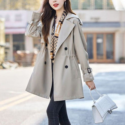 ⏳Tijdelijke Aanbieding⏰Afslankende Halflange Trenchcoat met Revers voor Vrouwen🧥