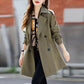 ⏳Tijdelijke Aanbieding⏰Afslankende Halflange Trenchcoat met Revers voor Vrouwen🧥