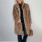⏳Tijdelijke Aanbieding⏰Dames medium-lange jas met luipaardprint🧥