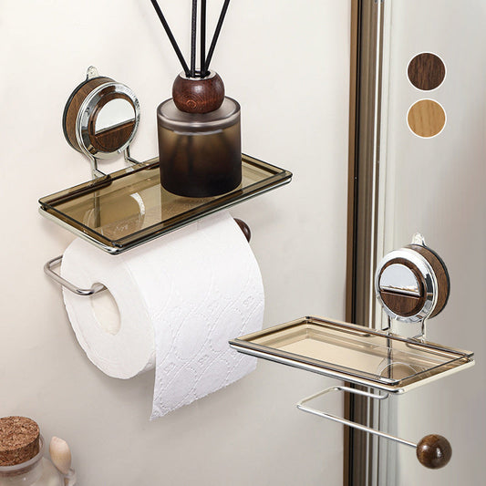 ⏳Tijdelijke Aanbieding⏰Toiletpapierhouder zonder gaten met plankje🚽