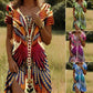 Dames Bloemen Jurk met Korte Mouw