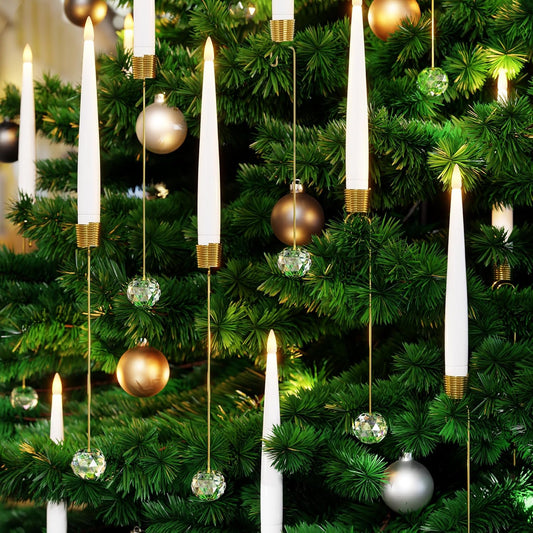 🎁Vroegtijdige kerstactie - 50% KORTING🎄Kerstboom ledkaarsen met heldere kristallen bolhaak