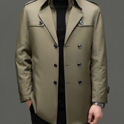 ⏳Tijdelijke aanbieding⏰Halflange trenchcoat voor heren met uitneembare voering