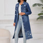 ⏳Tijdelijke Aanbieding⏰Lange gescheurde denim jacket voor vrouwen🧥