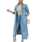 ⏳Tijdelijke Aanbieding⏰Lange gescheurde denim jacket voor vrouwen🧥