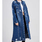 ⏳Tijdelijke Aanbieding⏰Lange gescheurde denim jacket voor vrouwen🧥
