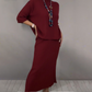 ⏳Begränsad tid 50 % Rabatt⏰Elegant stickad tröja och midikjol (2-delat set)👚👗