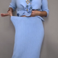 ⏳Begränsad tid 50 % Rabatt⏰Elegant stickad tröja och midikjol (2-delat set)👚👗