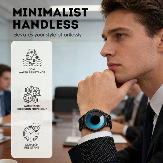 ⏳Begränsad tid 50 % Rabatt⏰Futuristisk minimalistisk herrklocka med kreativ roterande skivurtavla⌚