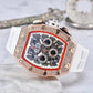 ⏳Begränsad tid 50 % Rabatt⏰Lyxbetonad herrklocka tunnformad modell strass diamanter⌚